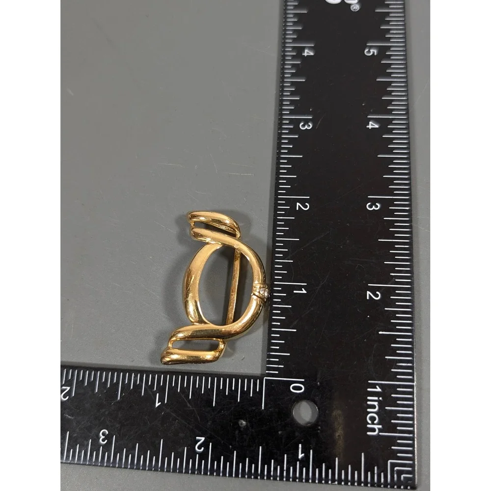 Premier Designs Gold Tone Pendant Slide Rhinestone Accent No‎ Chain